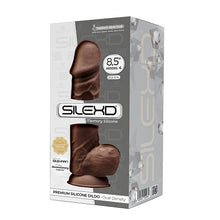 Load image into Gallery viewer, 8-5-inch-realistic-silicone-dual-density-girthy-dildo-with-suction-cup-with-balls-brown

