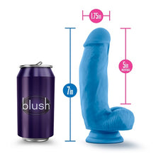 Load image into Gallery viewer, 7-inch-realistic-silicone-dual-density-girthy-dildo-with-suction-cup-and-balls-blue
