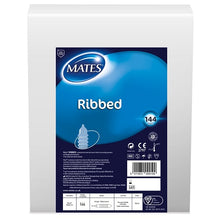 Load image into Gallery viewer, mates-ribbed-condom-bx144-clinic-pack
