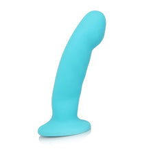 Load image into Gallery viewer, 6-5-inch-silicone-g-spot-or-p-spot-dildo-with-suction-base-blue
