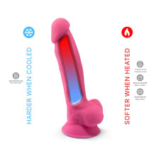 Load image into Gallery viewer, silexd-7-inch-glow-in-the-dark-realistic-silicone-dual-density-dildo-with-suction-cup-and-balls-pink
