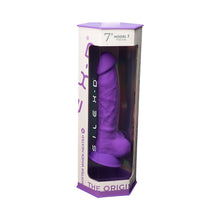 Load image into Gallery viewer, silexd-7-inch-realistic-silicone-dual-density-dildo-with-suction-cup-and-balls-purple-copy
