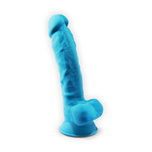 Load image into Gallery viewer, silexd-7-inch-realistic-silicone-dual-density-dildo-with-suction-cup-and-balls-blue
