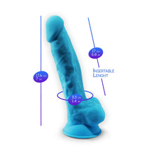 Load image into Gallery viewer, silexd-7-inch-realistic-silicone-dual-density-dildo-with-suction-cup-and-balls-blue
