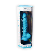Load image into Gallery viewer, silexd-7-inch-realistic-silicone-dual-density-dildo-with-suction-cup-and-balls-blue
