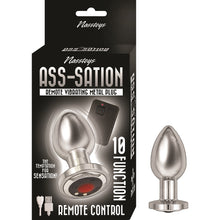 Load image into Gallery viewer, ass-sation-remote-vibrating-metal-butt-plug-silver
