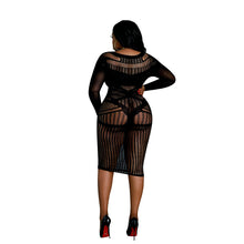 Load image into Gallery viewer, moonlight-long-sleeve-lace-dress-black-plus-size
