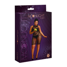 Load image into Gallery viewer, moonlight-black-pattern-mini-dress-plus-size-2
