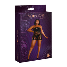Load image into Gallery viewer, moonlight-black-strapless-mesh-dress-plus-size
