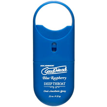 Load image into Gallery viewer, doc-johnson-goodhead-to-go-deep-throat-spray-blue-raspberry
