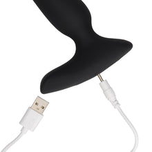 Load image into Gallery viewer, smooth-vibrating-anal-plug-with-remote-control-black
