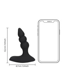 Load image into Gallery viewer, beaded-vibrating-anal-plug-with-remote-control-black
