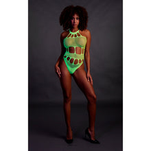 Load image into Gallery viewer, cut-out-thong-bodysuit-neon-green-one-size
