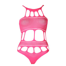 Load image into Gallery viewer, cut-out-thong-bodysuit-neon-pink-plus-size
