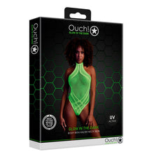 Load image into Gallery viewer, halter-tie-neck-bodysuit-neon-green-one-size
