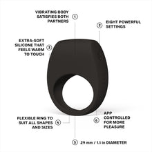 Load image into Gallery viewer, lelo-tor-3-app-controlled-cock-ring-black
