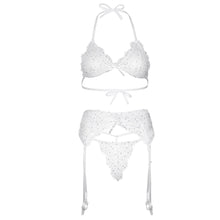 Load image into Gallery viewer, leg-avenue-lace-bra-top-string-and-garter-belt-white
