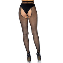 Load image into Gallery viewer, leg-avenue-crotchless-fishnet-pantyhose
