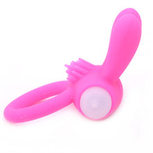 Load image into Gallery viewer, Silicone Pink Rabbit Vibrating Cock Ring
